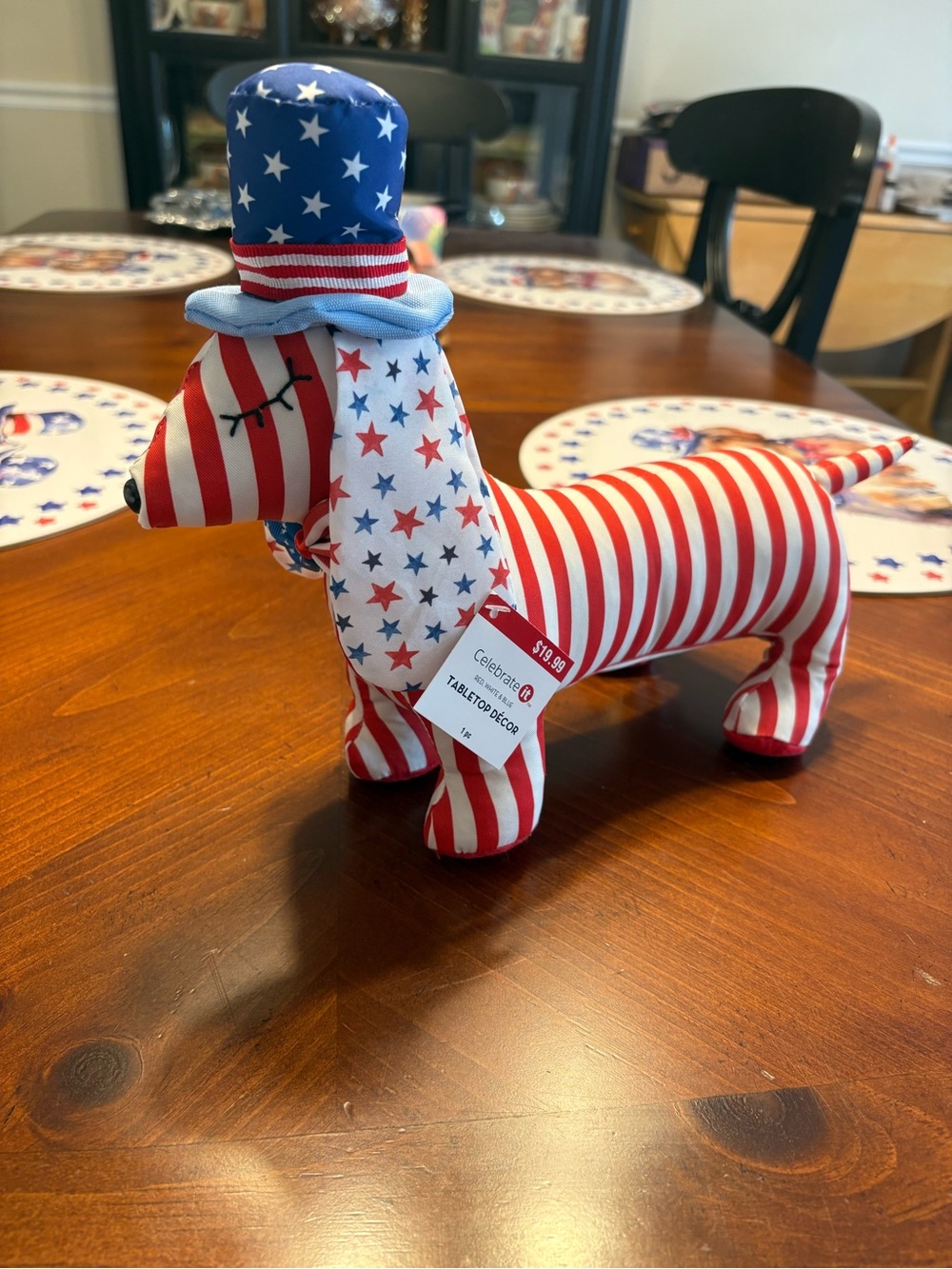 Celebrate It Patriotic Dachshund Tabletop Decor - Red, White & Blue